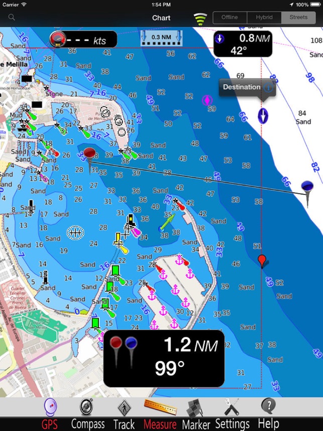 Melilla GPS Nautical Chart Pro