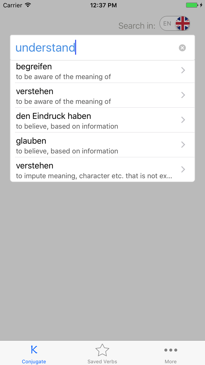 konj- German verbs conjugation