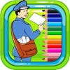 Postman Coloring Book For Children Games