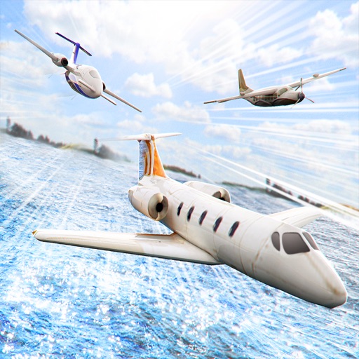 Plane Pilot Simulator . Virtual Airplane 3D Icon