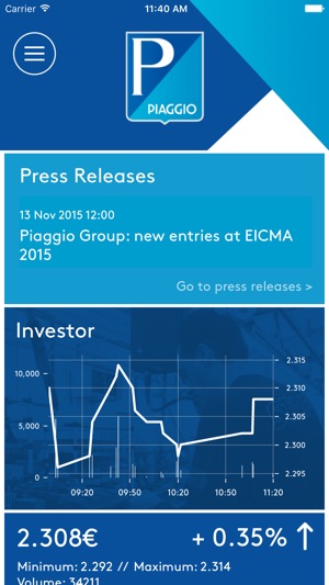 Piaggio Group Corporate App(圖1)-速報App