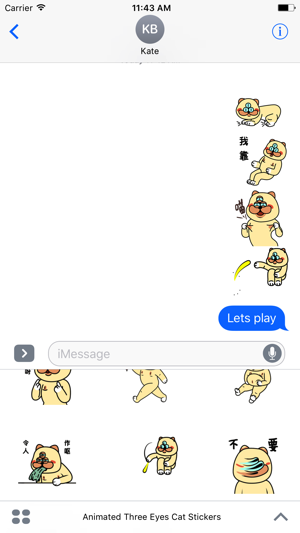 Animated Three Eyes Cat Stickers For iMessage(圖4)-速報App