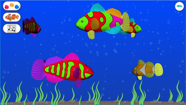 Dancing fishes. 3D Coloring App