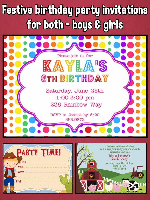 Happy Birthday Invitations For Kids Party screenshot 2
