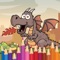 Cartoon Dragons Coloring Book is a game about paint