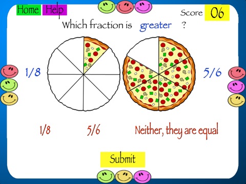 Comparing Fractions screenshot 2