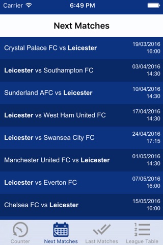 Leicester Next Match screenshot 2