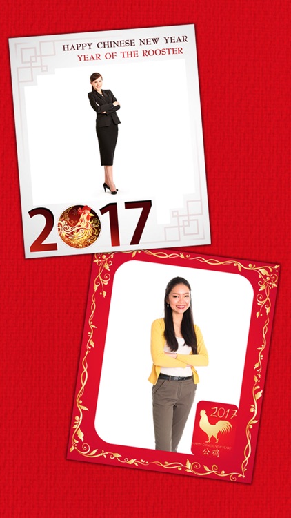 Chinese New Year 2017 Frames Red Fire Rooster
