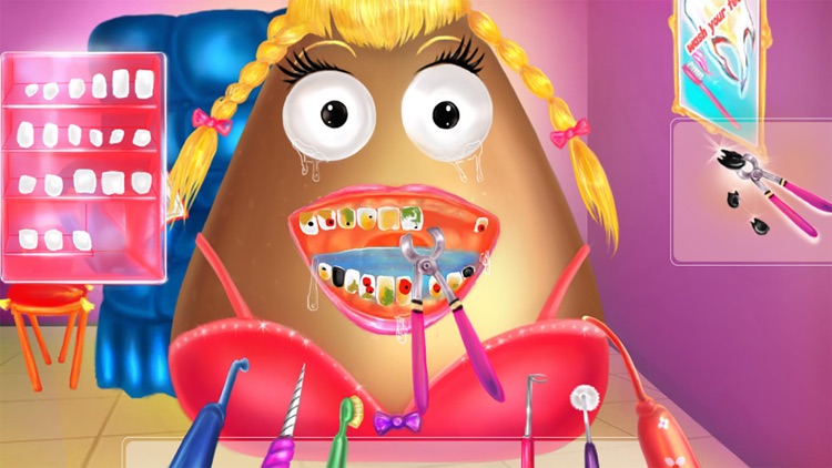 Pou Girl Dentist games for girls - Doctor Games screenshot-3