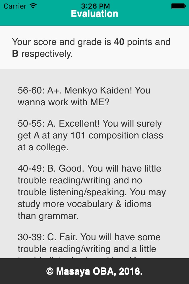 Oba's English Grammar Test screenshot 3
