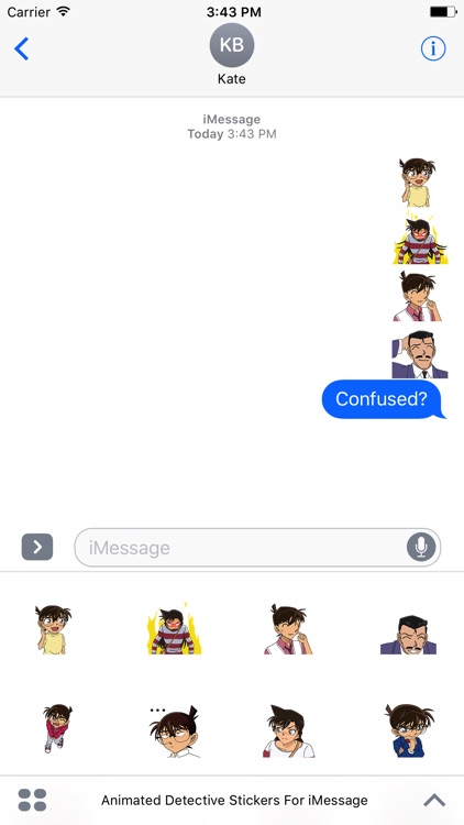 Animated Detective Conan Stickers For iMessage