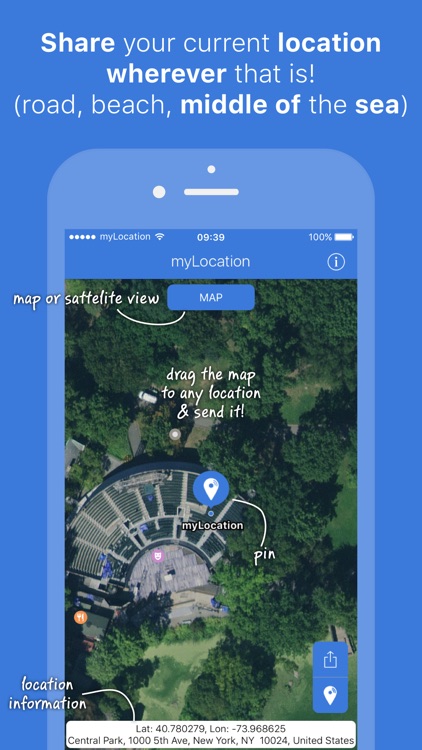 myLocation - Coordinates precise location sharing