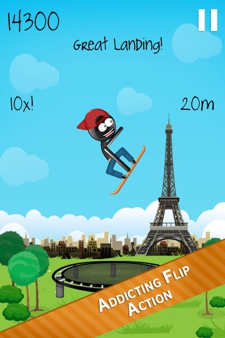 Stickman Trampoline PRO - Extreme Flip Action! screenshot 2