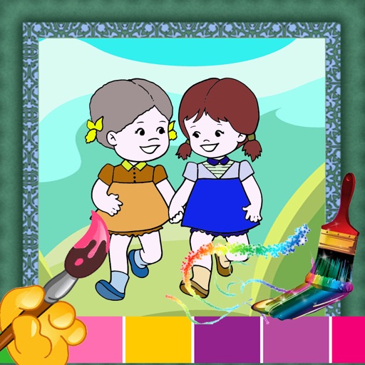 Coloring Page Game Little Girls Version iOS App