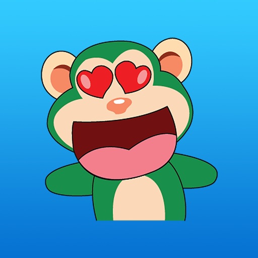 Funny Green Monkey Sticker icon