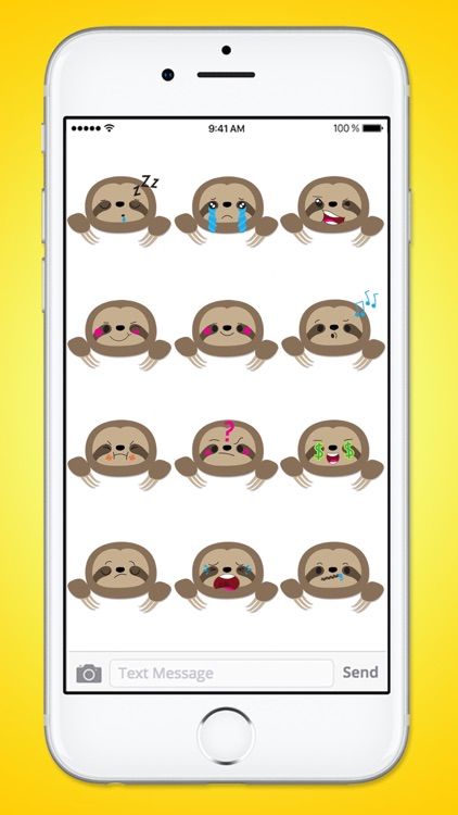 Cute Sloth Face Emojis Sticker Pack screenshot-3