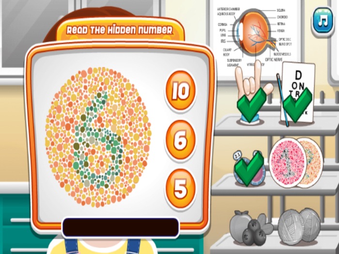 爱护眼睛 - 教育男孩女孩知识的医生游戏