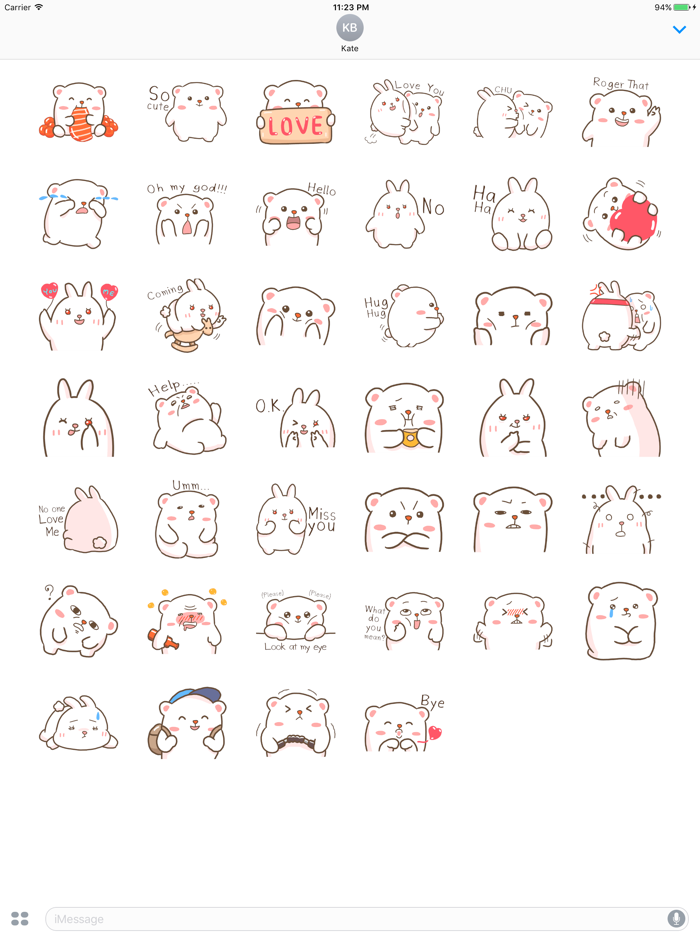 Rabbit And Bear Are Best Friends English Stickers