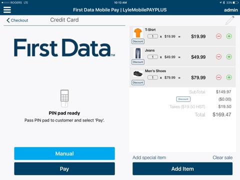 First Data Mobile Pay Plus for iPad screenshot 3