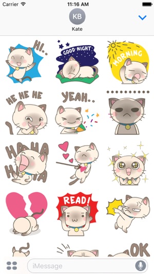 Simi the Siamese kitten 3 for iMessage Sticker(圖1)-速報App