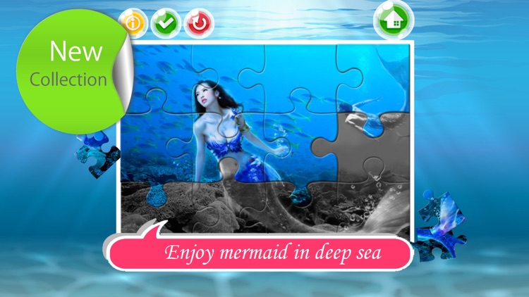 Mermaid jigsaw puzzle games for kids and baby