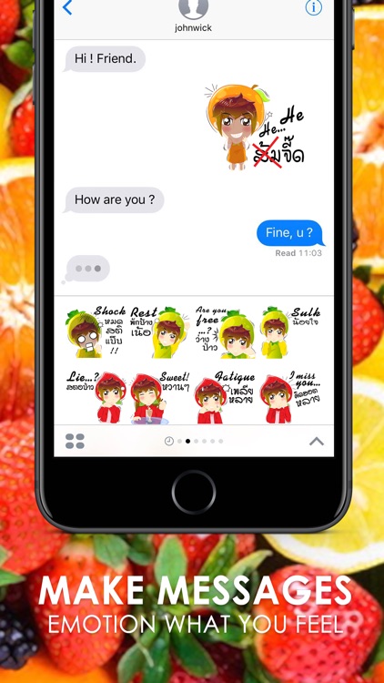 Fruits Love Isan Stickers & Keyboard By ChatStick