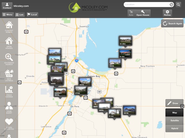 Micoley.com Real Estate for iPad