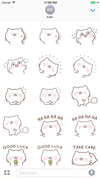 Mina The Pink Cat English Sticker screenshot-4