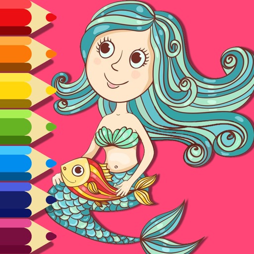 Coloring Book Shimmer Mermaid Page Game Free Icon