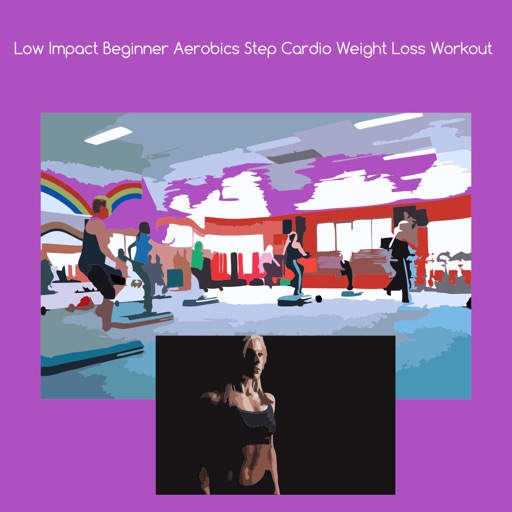 Low impact beginner aerobics step cardio weight icon