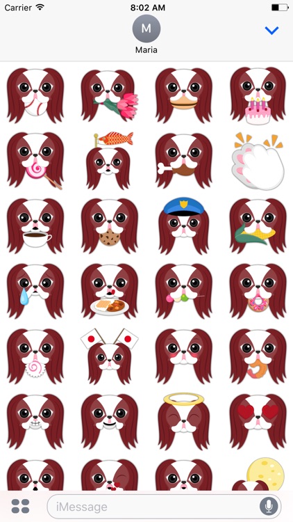 Red Sable Japanese Chin Stickers for iMessage