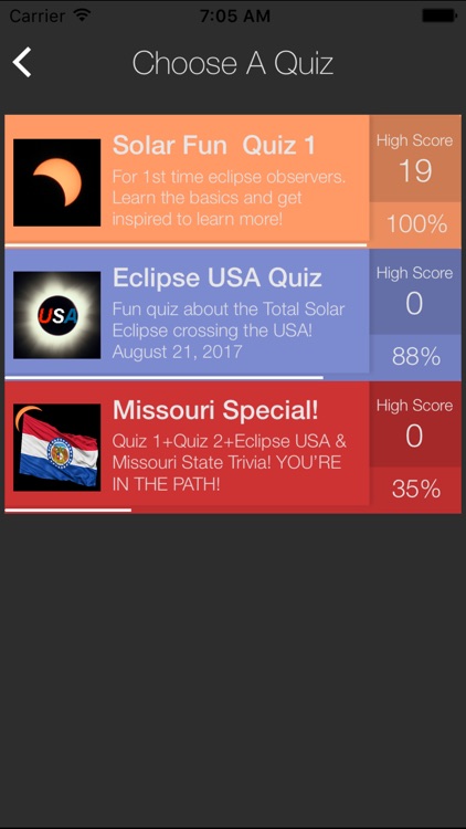 Solar Eclipse USA Quiz Game