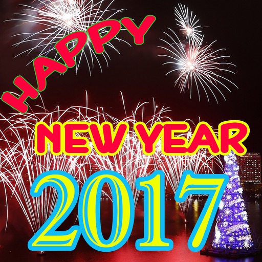 2017 New Year Greetings Quotes wishes firework Fun Icon