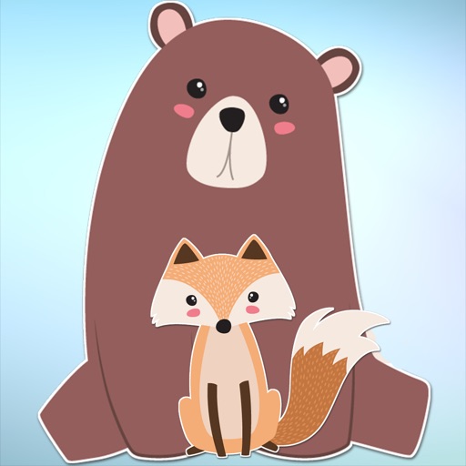Cute Bear and Fox Animal Sticker Pack Icon