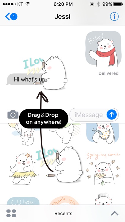 Sweet polar bear stickers screenshot-3