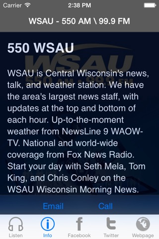 WSAU AM550 FM99.9 FM95.1 screenshot 2