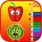 Kids Coloring Pages Tracing - Fruit Vegetable Game