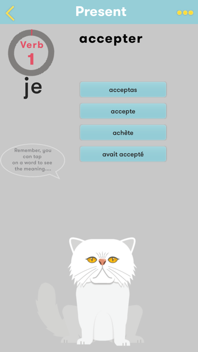 Screenshot #2 pour CatsAndVerbs - French verbs!