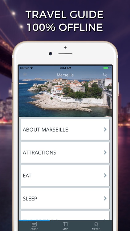 Marseille Travel Guide with Offline Street Map