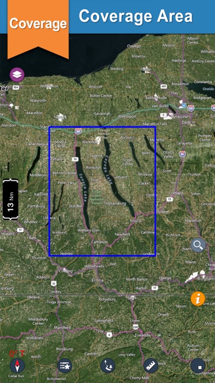 Cayuga Seneca Lakes GPS nautical chart for boaters