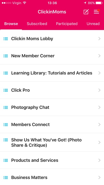 Clickin Moms Member Forum App