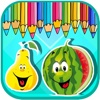 Coloring Drawing Fruit Book Learn For Kids