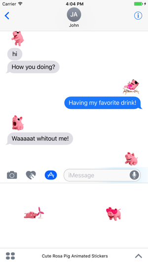 Cute Rosa Pig Animated Stickers