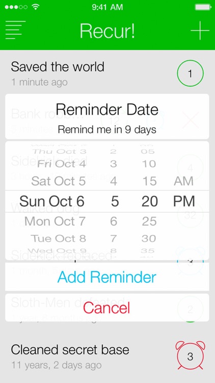 Recur! The Reverse To-Do List screenshot-3