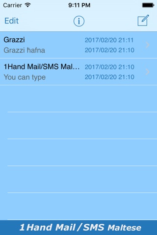 1Hand Mail / SMS Maltese Keyboard screenshot 3