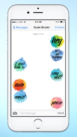 Watercolor Messages and Text Sticker Pack(圖2)-速報App