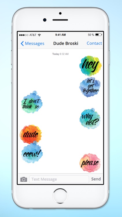Watercolor Messages and Text Sticker Pack