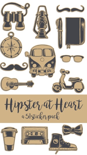 Hipster at Heart Hand Drawn Sticker Pack