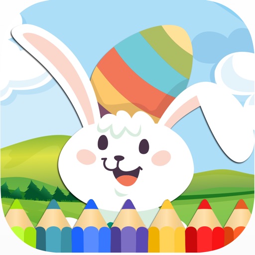 Coloring Pages Easter Bunny Egg Memory Game Kids Icon