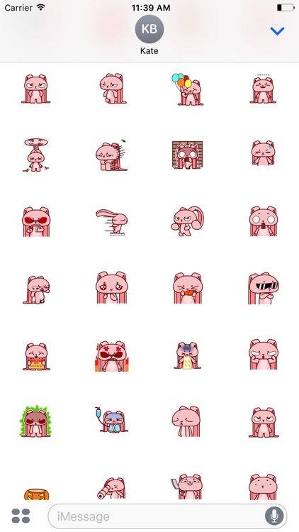 Animated Long Ear Stickers For iMessage screenshot-0